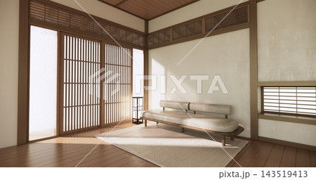 Autumn concept on Japanese room with white wall with maple wood wall design Evokes a sense of warmth, fall background. 3d rendering Autumn concept on Japanese room with white wall with maple wood wall design Evokes a sense of warmth, fall background. 3d rendering 143519413