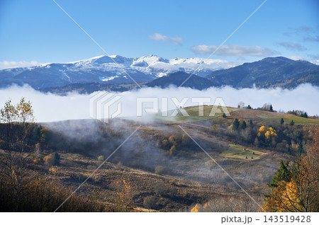 Stunning landscape featuring rolling hills covered in autumn foliage. Stunning landscape featuring rolling hills covered in autumn foliage. 143519428