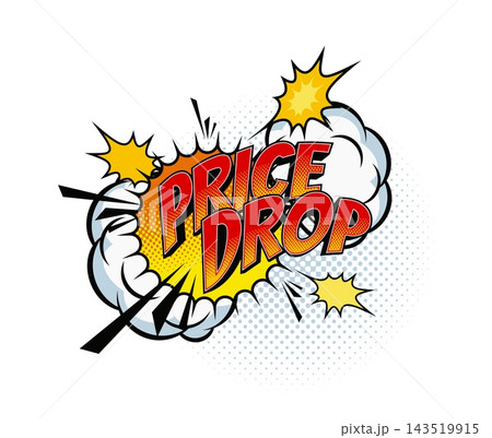 Price drop business comic pop art speech bubble 143519915