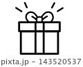 リボンがついたプレゼントボックスのアイコンプレゼント,ギフト,プレゼントボックス,ギフトボックス,贈 143520537