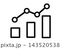 棒グラフと折れ線グラフを組み合わせたアイコン 143520538