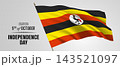 Uganda happy independence day greeting card, banner vector illustration 143521097