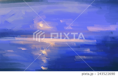 Abstract Blue Painterly Brushstroke Background 143521690