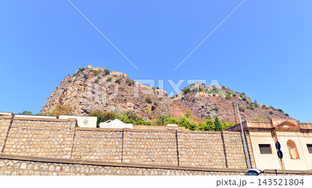 Cefalu, Italy. 22 August 2026. Historic cemetery at the foot of mount La Rocca.  Cimitero di Cefalu. 143521804