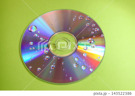 Water drops on a cd. 143522386