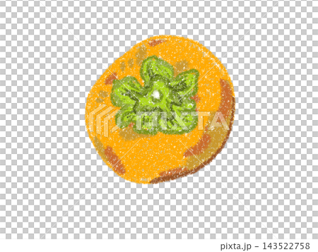 Persimmon drawn with crayons 143522758