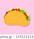 Plain taco sticker on pink square 143523314