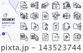 Document workflow icon set for data business process 143523744