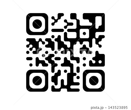 Simple QR code template isolated on white background. Barcode sticker. Example of qrcode with digital data information of price or menu to scan by mobile phone camera. Vector graphic illustration Simple QR code template isolated on white background. Barcode sticker. Example of qrcode with digital data information of price or menu to scan by mobile phone camera. Vector graphic illustration 143523895