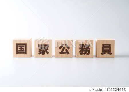 木のブロックに「国家公務員」の文字 木のブロックに「国家公務員」の文字 143524658