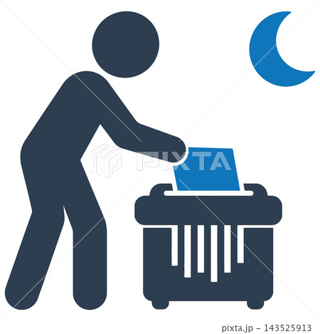Night Shredding Icon for Corruption Concept 143525913