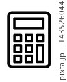 シンプルな線画の電卓アイコン 143526044