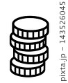積み重なったコインのシンプルなアイコン 143526045