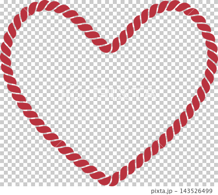 Heart pattern rope frame illustration, classic red, vector. 143526499