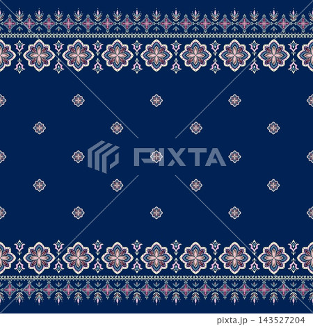 Hand-drawn Seamless Navy Polka Pattern for Traditional Fabric Wallpaper Printing 143527204