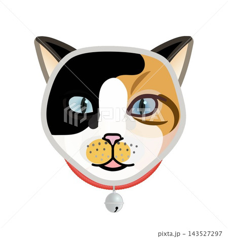 首輪をつけた猫の顔イラスト 首輪をつけた猫の顔イラスト 143527297