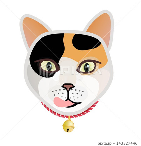 首輪をつけた猫の顔イラスト 首輪をつけた猫の顔イラスト 143527446