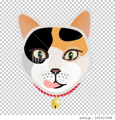 首輪をつけた猫の顔イラスト 首輪をつけた猫の顔イラスト 143527446