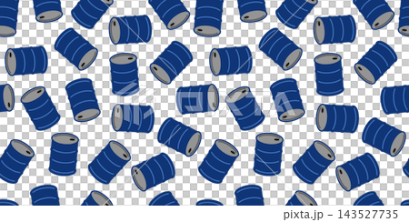 Seamless pattern of blue drums. Simple all-over industrial/energy background. 143527735