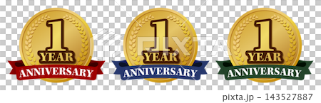 1周年アニバーサリーメダルロゴセット 高級感のある記念バッジ素材 1周年アニバーサリーメダルロゴセット 高級感のある記念バッジ素材 143527887