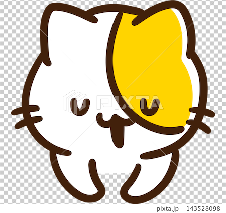 An illustration of the upper body of a cute cat character bowing deeply. An illustration of the upper body of a cute cat character bowing deeply. 143528098