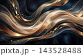 抽象背景画像「ダーク＆ゴールドリボン」 143528488