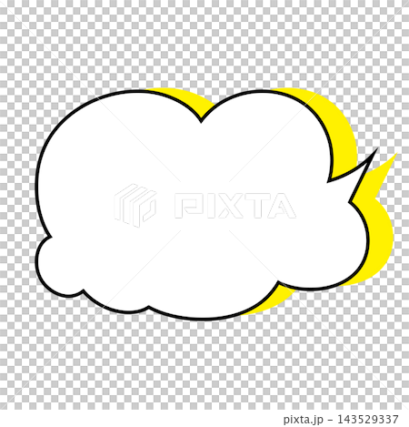 シンプルなもくもく吹き出しのイラスト素材 白背景 シンプルなもくもく吹き出しのイラスト素材 白背景 143529337