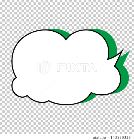 シンプルなもくもく吹き出しのイラスト素材 白背景 シンプルなもくもく吹き出しのイラスト素材 白背景 143529338