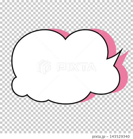 シンプルなもくもく吹き出しのイラスト素材 白背景 シンプルなもくもく吹き出しのイラスト素材 白背景 143529340