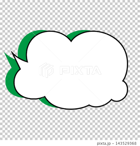 シンプルなもくもく吹き出しのイラスト素材 白背景 シンプルなもくもく吹き出しのイラスト素材 白背景 143529368
