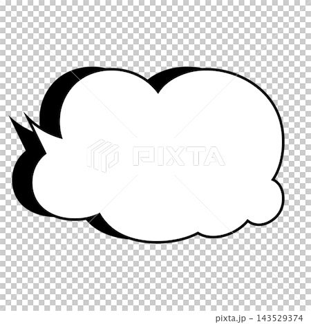 シンプルなもくもく吹き出しのイラスト素材 白背景 シンプルなもくもく吹き出しのイラスト素材 白背景 143529374