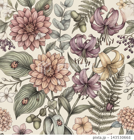 Collection of beautiful watercolor floral seamless pattern designs Collection of beautiful watercolor floral seamless pattern designs 143530668