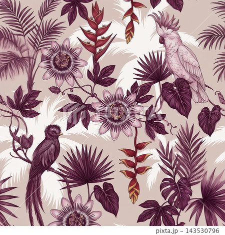 Dark background vintage botanical floral seamless pattern bundle 143530796