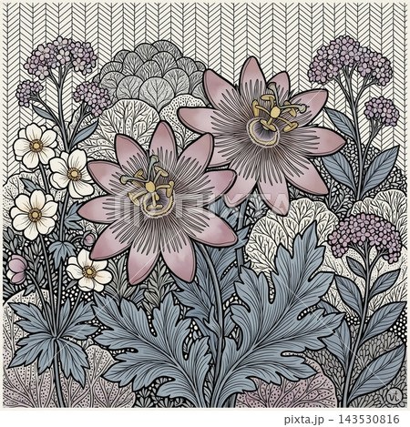 Dark background vintage botanical floral seamless pattern bundle 143530816
