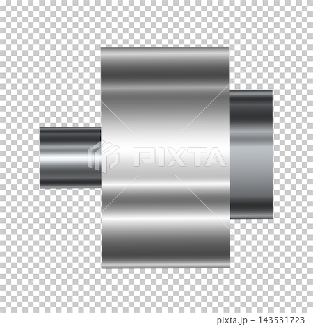 Silver metal cylinder, pin-like parts, and mechanical parts-style illustration material with gloss and gradient finish. Silver metal cylinder, pin-like parts, and mechanical parts-style illustration material with gloss and gradient finish. 143531723