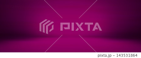 Pink product podium on gradient studio background. 3D light purple limbo table with floor color. Abstract violet platform backdrop for wall display. 143531864