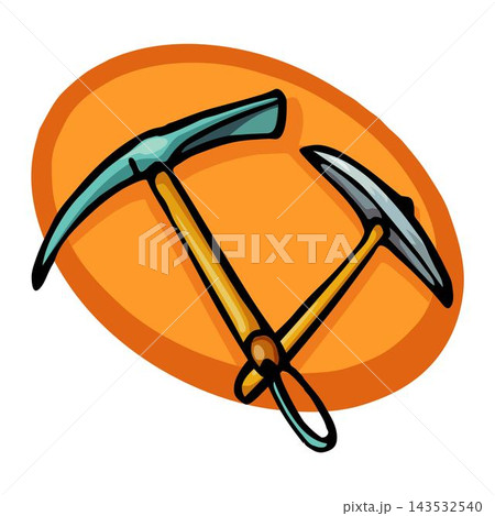 vector illustration of a pickaxe tool in cartoon style vector illustration of a pickaxe tool in cartoon style 143532540