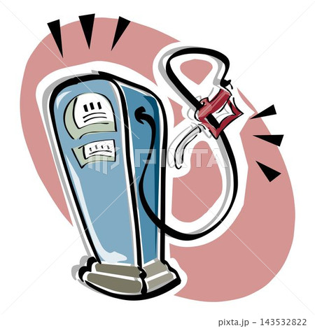 Isometric icon of red fuel dispenser petrol pump on white background illustration 143532822