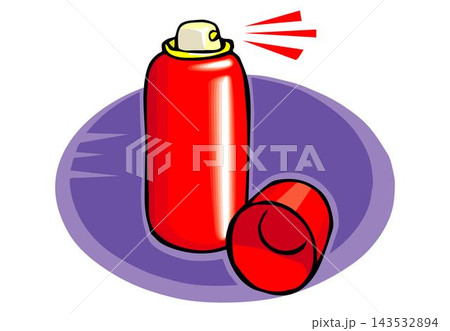 vector of a red can construction paint spay in cartoon style 143532894