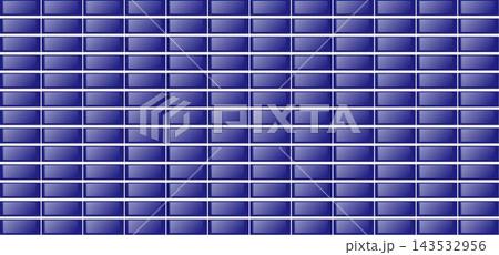 Blue tile design for wall and floor in kitchen, bathroom, toilet and living room. Clean square ceramic tiled grid pattern. Vector flat illustration 143532956