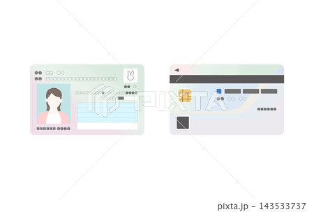 本人確認書類 マイナンバーカード表面と裏面 マイナポータル、電子申請用 個人番号カード表裏 143533737