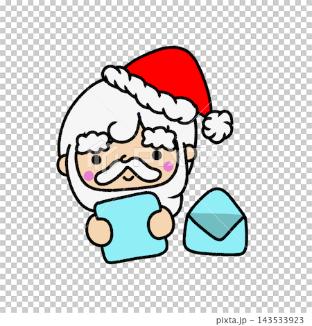 Santa Claus reading a letter (in vivid colors). Santa Claus reading a letter (in vivid colors). 143533923