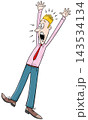 cartoon terrified young businessman character 143534134