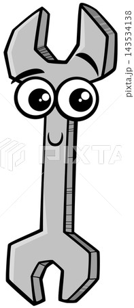 funny cartoon wrench tool character 143534138