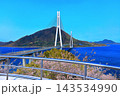 【広島県】桜咲く春の多々羅展望台から見た（多々羅大橋） 143534990