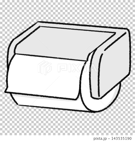 トイレットペーパーのシンプルかわいいイラスト 143535190