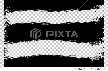 White brushstrokes texture on a black background; two textured horizontal lines. White brushstrokes texture on a black background; two textured horizontal lines. 143536404