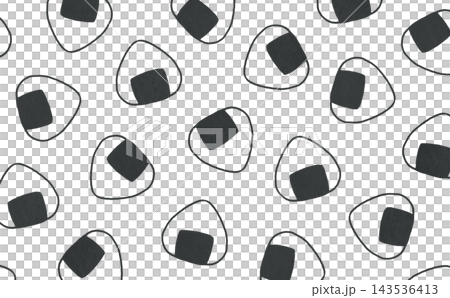 Rice ball line drawing pattern (seaweed x black) Rice ball line drawing pattern (seaweed x black) 143536413