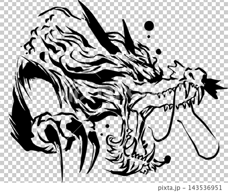 龍墨水畫插圖 龍墨水畫插圖 143536951