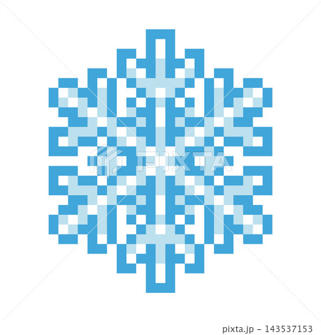 Pixel Art Blue Winter Snowflake Icon Pixel Art Blue Winter Snowflake Icon 143537153